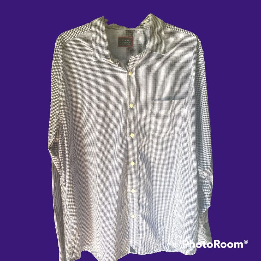 UNTUCKIT Mens Purple/Blue Micro Gingham Shirt